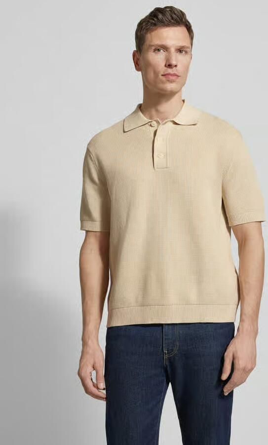 SELECTED MEN Heren Polo's & T-shirts Slhdane Ss Knit Relaxed Polo Noos Creme - Foto 8
