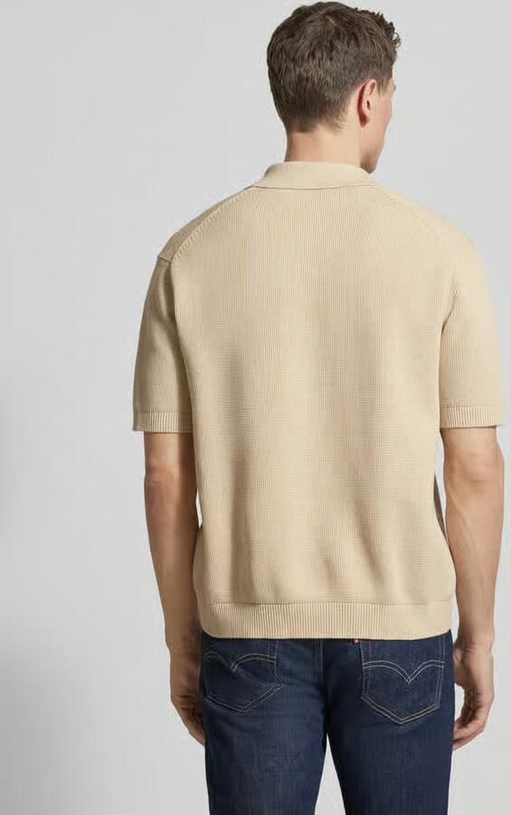 SELECTED MEN Heren Polo's & T-shirts Slhdane Ss Knit Relaxed Polo Noos Creme - Foto 7