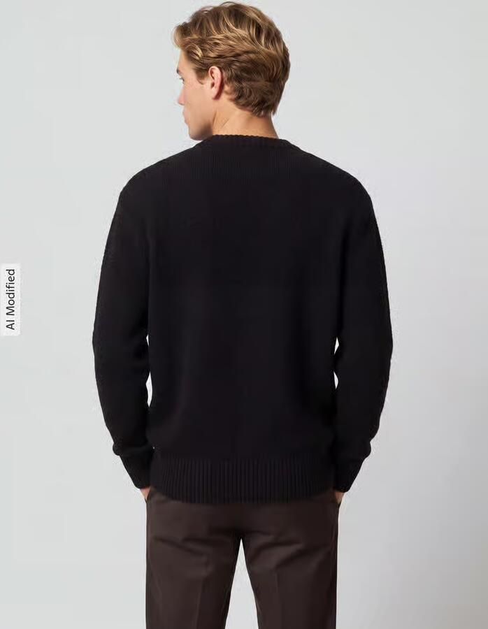 Selected relaxed fit pullover van katoenmix model 'ALEX'