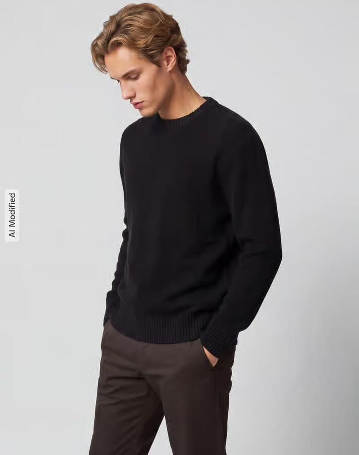Selected relaxed fit pullover van katoenmix model 'ALEX' - Foto 2