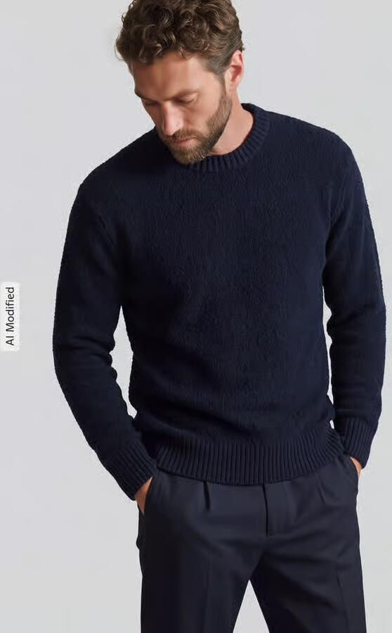 Selected relaxed fit pullover van katoenmix model 'ALEX' - Foto 5