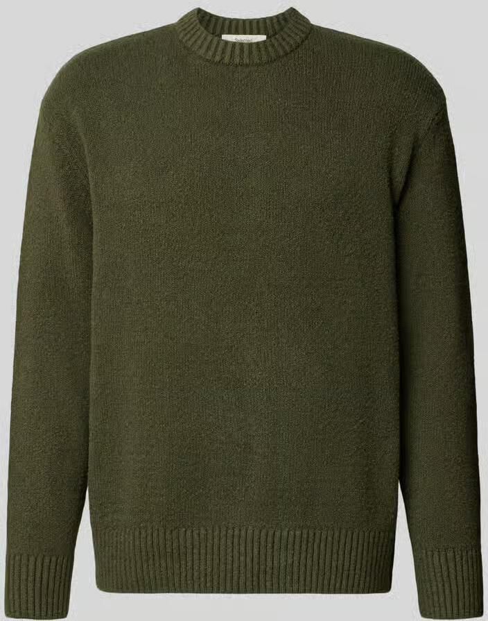SELECTED MEN Heren Truien & Vesten Slhalex Ls Knit Crew Neck Noos Donkergroen - Foto 5