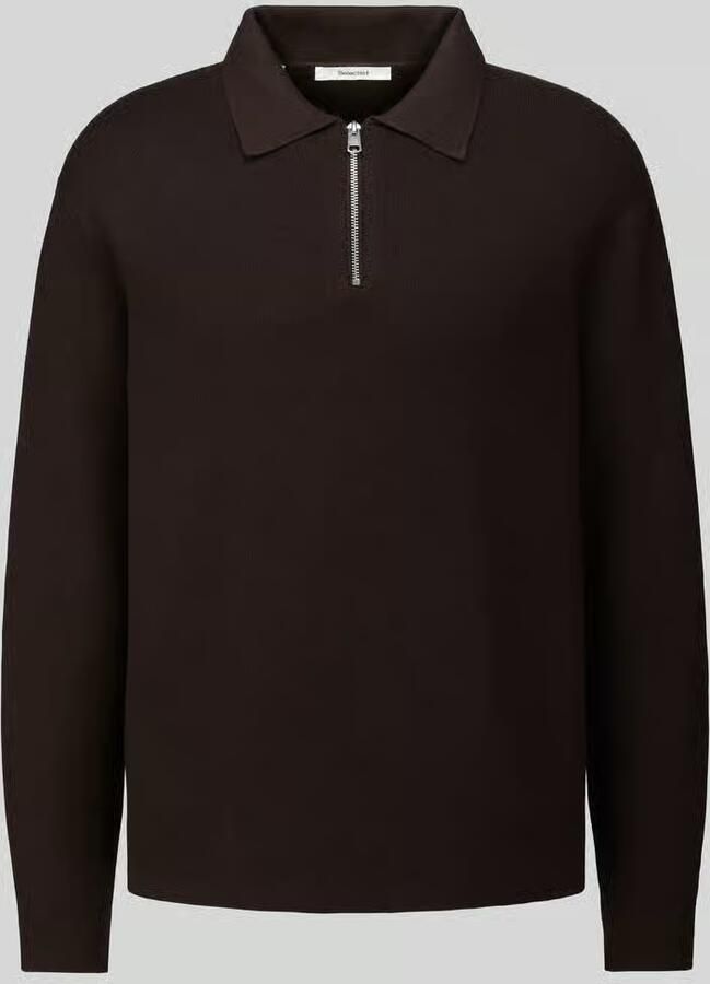 Selected relaxed fit pullover van pure viscose met halflange rits
