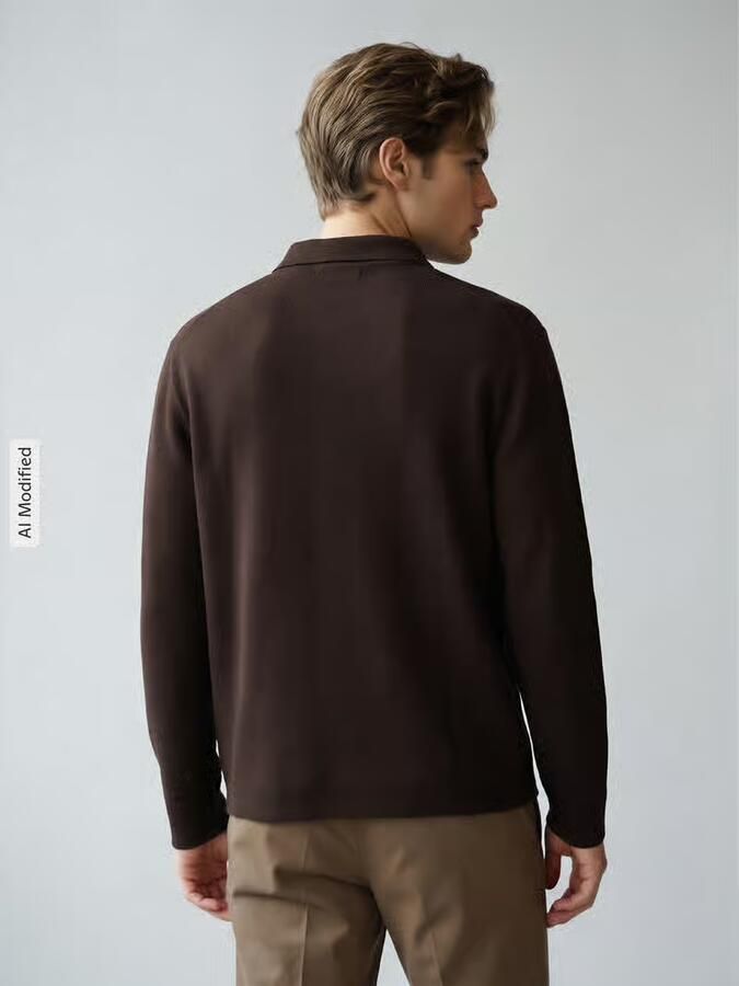 Selected relaxed fit pullover van pure viscose met halflange rits - Foto 2