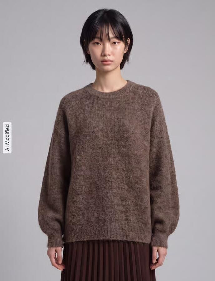 SELECTED WOMEN Dames Truien & Vesten Slwlulu Ls Knit Relaxed O-neck Bruin - Foto 7