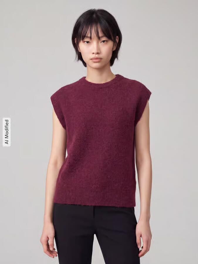 SELECTED WOMEN Dames Truien & Vesten Slwlulu Sl Knit Vest Bordeaux - Foto 7