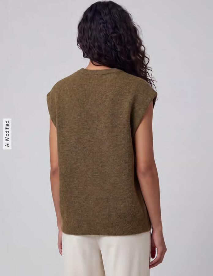 SELECTED WOMEN Dames Truien & Vesten Slwlulu Sl Knit Vest Olijf - Foto 6