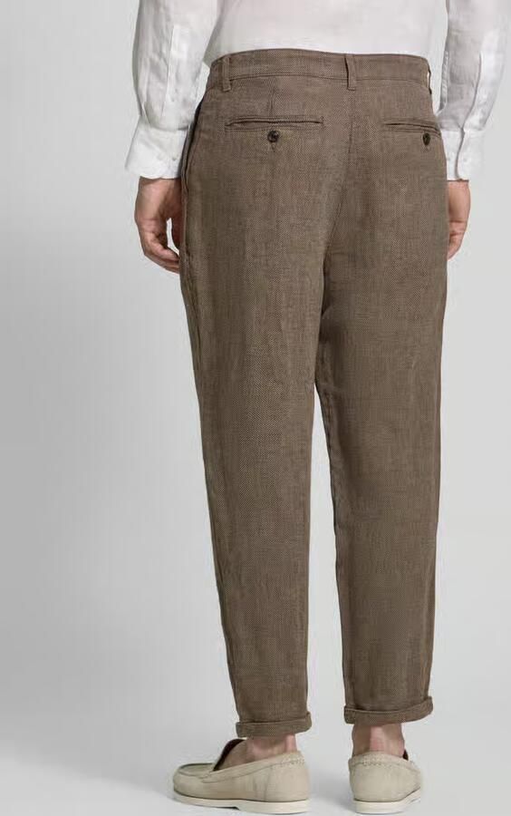 Selected Homme relaxed fit stoffen broek van mix van katoen en linnen model 'RON' - Foto 2
