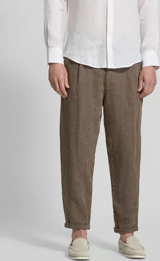 Selected Homme relaxed fit stoffen broek van mix van katoen en linnen model 'RON' - Foto 3