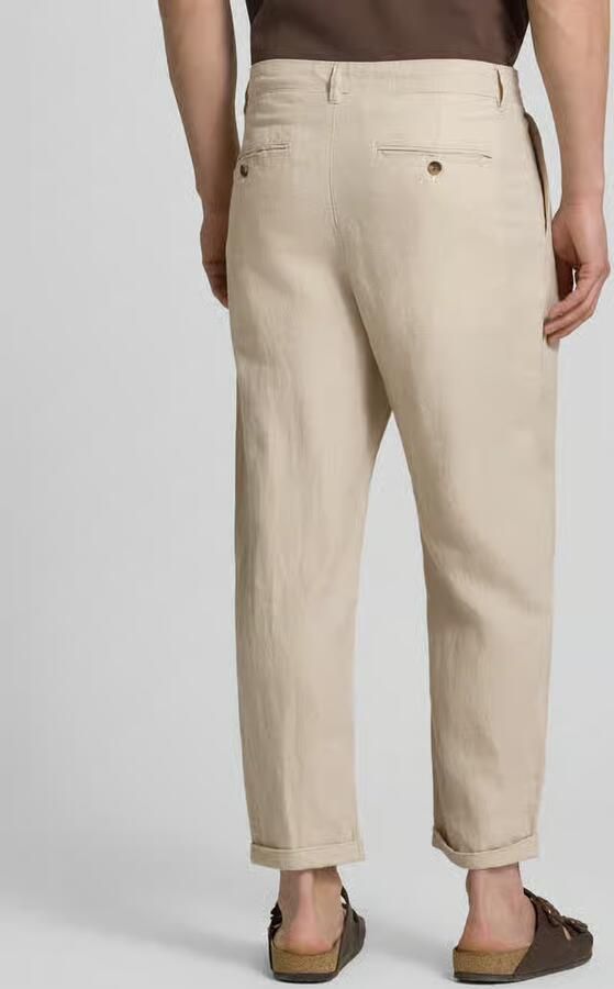 Selected Homme relaxed fit stoffen broek van mix van katoen en linnen model 'RON'