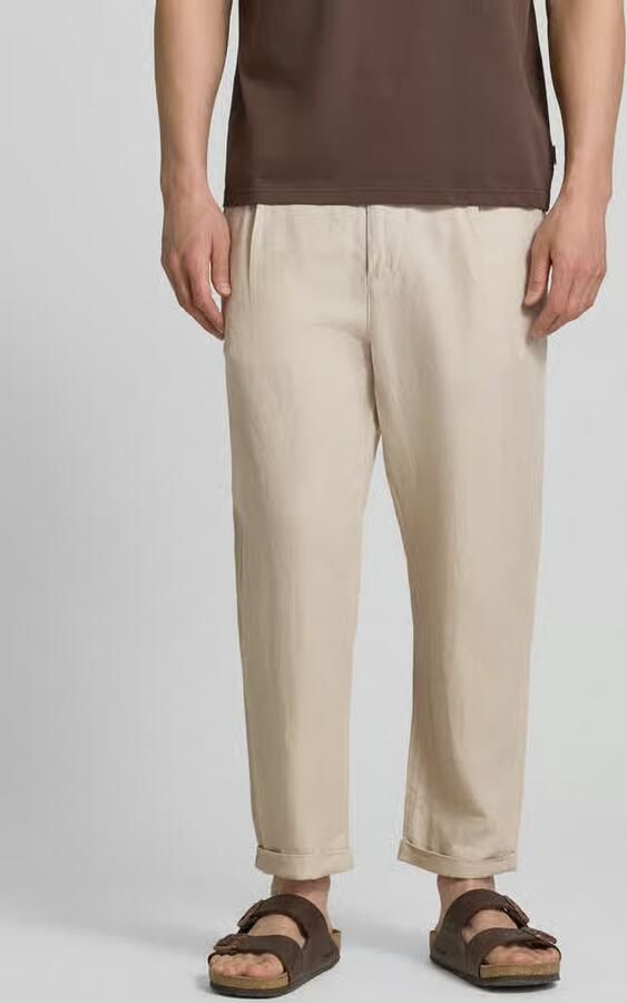 Selected relaxed fit stoffen broek van mix van katoen en linnen model 'RON' - Foto 2
