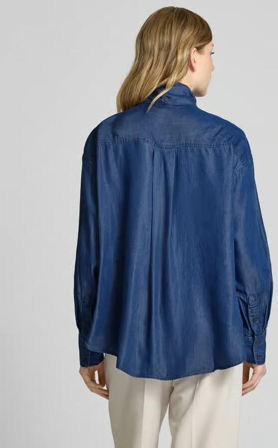 SELECTED FEMME Dames Blouses Slfjanna Ls Relaxed Chambray Shirt Donkerblauw - Foto 13