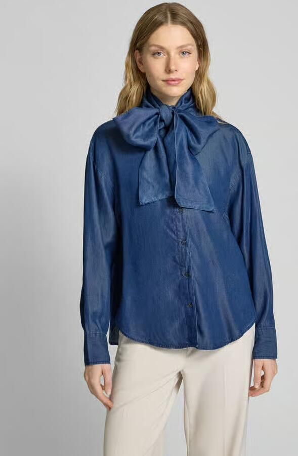 SELECTED FEMME Dames Blouses Slfjanna Ls Relaxed Chambray Shirt Donkerblauw - Foto 12