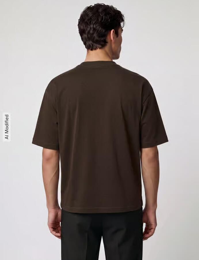 SELECTED MEN Heren Polo's & T-shirts Slhlooseoscar Ss O-neck Tee Noos Bruin - Foto 9