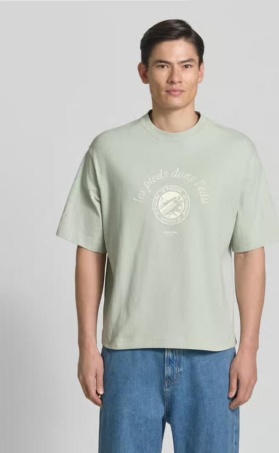 SELECTED MEN Heren Polo's & T-shirts Lhboxynorman Graphic Ss O-neck Tee Mint - Foto 7