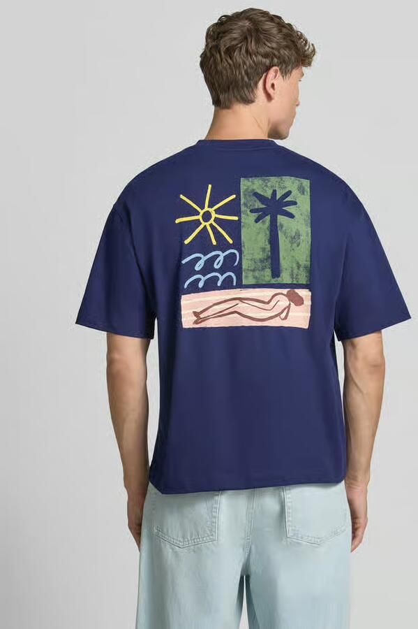 SELECTED MEN Heren Polo's & T-shirts Slhrelaxnorman License Ss Tee Donkerblauw - Foto 8