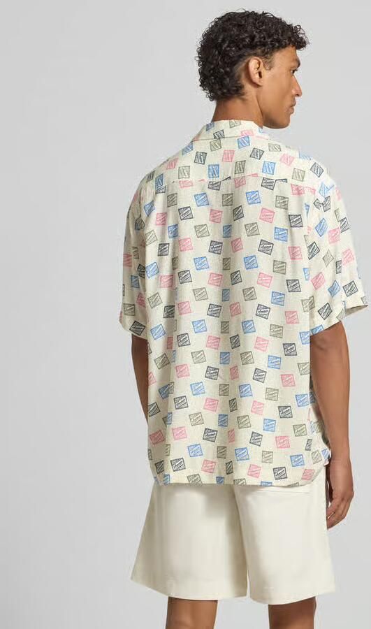 Selected relaxed fit vrijetijdsoverhemd van pure viscose model 'HOTEL AMOUR STAMPS' - Foto 3