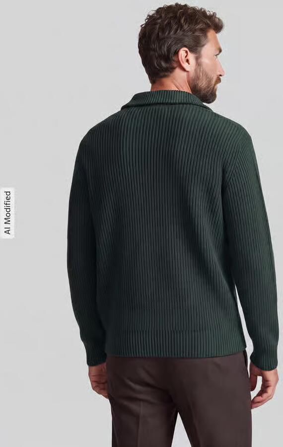 SELECTED MEN Heren Truien & Vesten Slmdry Ls Knit Half Zip Donkergroen - Foto 6