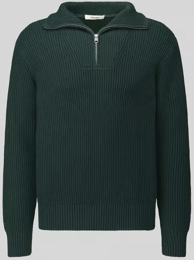 SELECTED MEN Heren Truien & Vesten Slmdry Ls Knit Half Zip Donkergroen - Foto 5