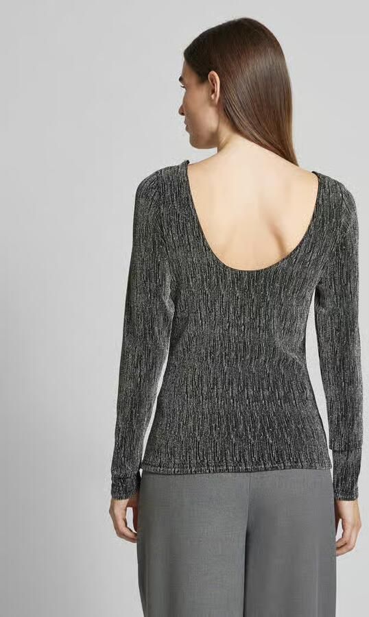 Selected Femme Shirt met lange mouwen en effectgaren model 'ANITA' - Foto 2