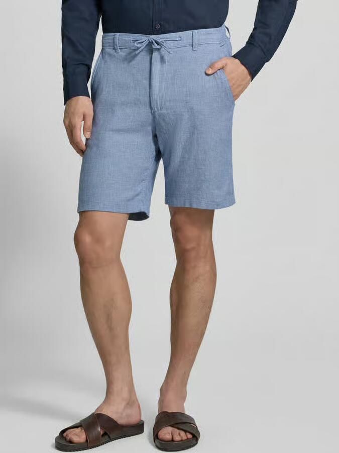 Selected Homme regular fit chino-shorts van mix van katoen en linnen model 'BRODY' - Foto 11
