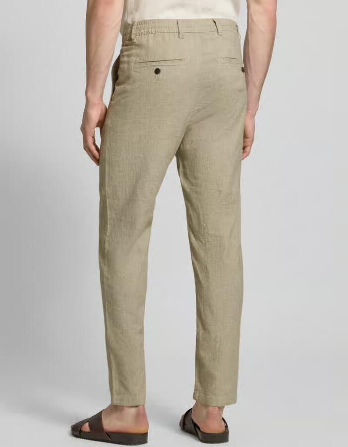 Selected slim fit broek van mix van katoen en linnen model 'BRODY' - Foto 5