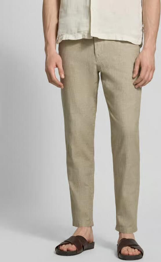 Selected slim fit broek van mix van katoen en linnen model 'BRODY' - Foto 6
