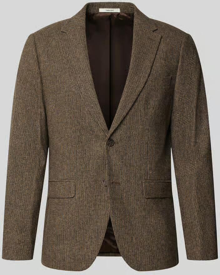 Selected Slim fit colbert met klepzakken van wol