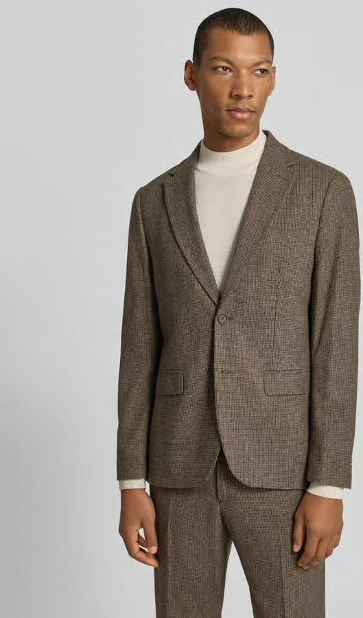 Selected Slim fit colbert met klepzakken van wol - Foto 3