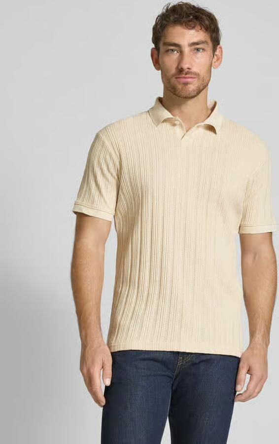 Selected Homme Slim fit poloshirt met structuurmotief model 'JADEN' - Foto 3