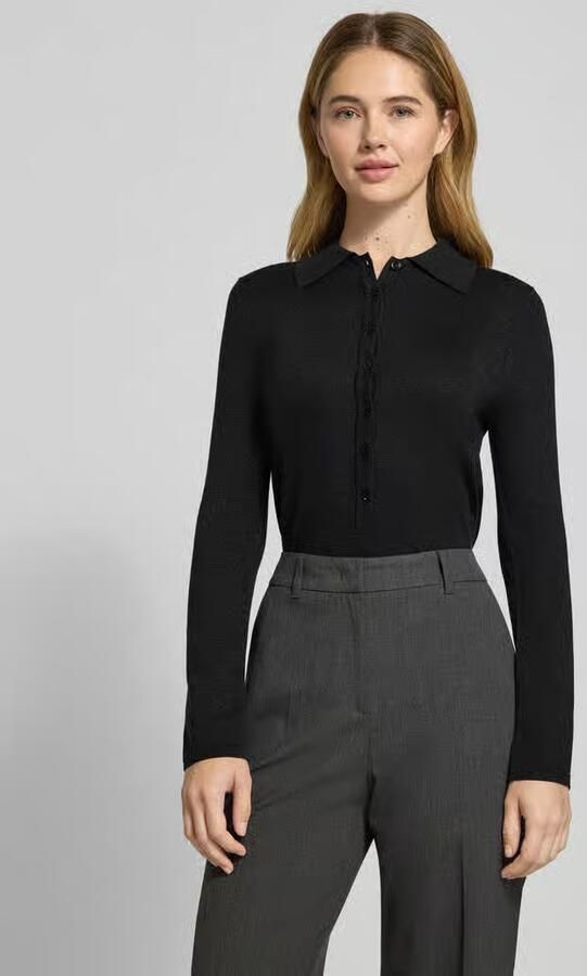 Selected Femme Slim fit shirt met lange mouwen van een mix van lyocell en katoen model 'FLURA LUREX' - Foto 2