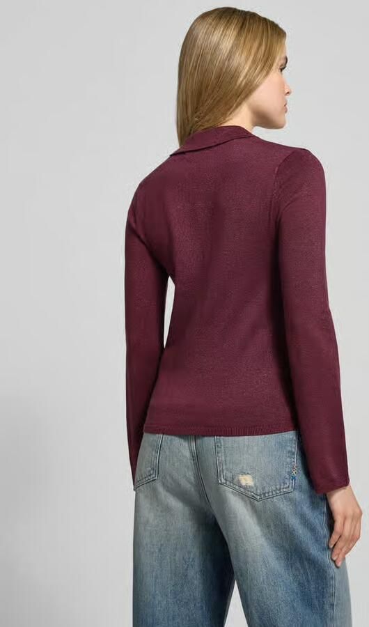 Selected Slim fit shirt met lange mouwen van een mix van lyocell en katoen model 'FLURA LUREX'