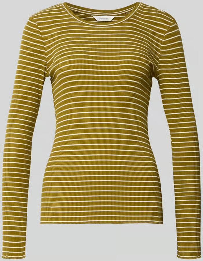 Selected Slim fit shirt met lange mouwen van katoenmix model 'ANNA'