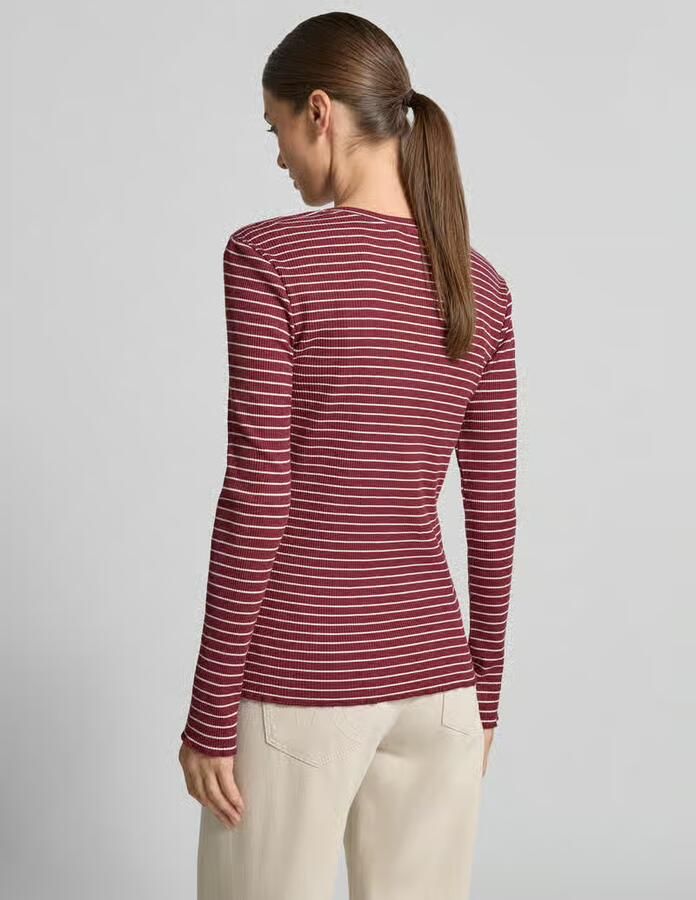 SELECTED WOMEN Dames Tops & T-shirts Slwanna Ls Crew Neck Tee Str Noos Bordeaux - Foto 6