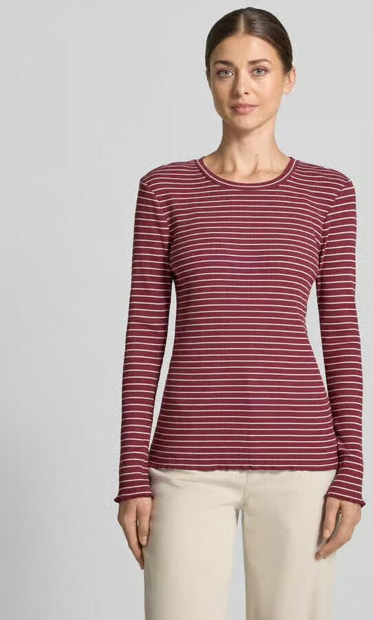 SELECTED WOMEN Dames Tops & T-shirts Slwanna Ls Crew Neck Tee Str Noos Bordeaux - Foto 7