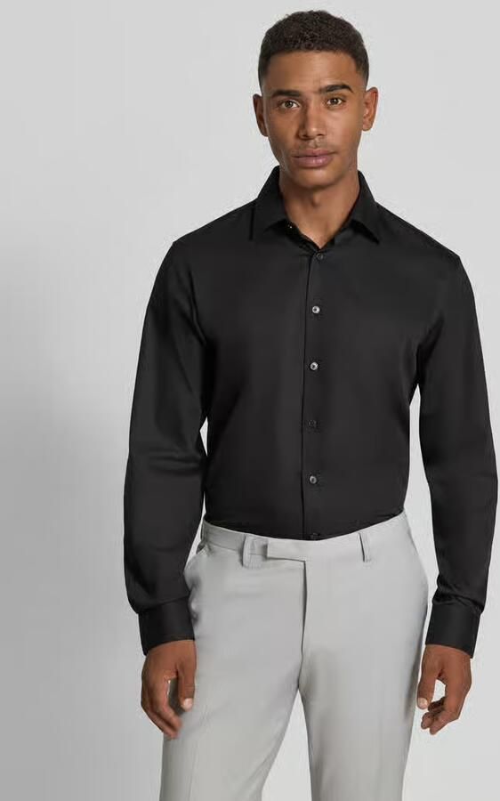 Selected slim fit zakelijk overhemd van katoenmix model 'FILIP' - Foto 6