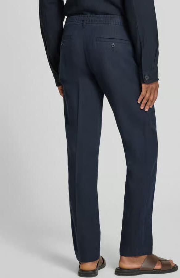 Selected Homme Regular fit linnen broek met persplooien model 'LEROY' - Foto 4