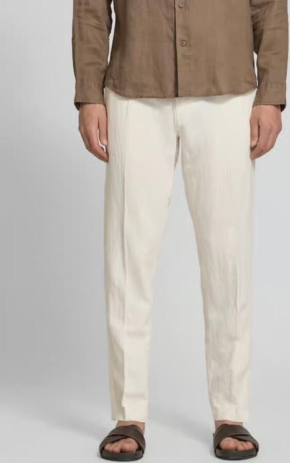 Selected Homme Straight leg linnenbroek met tunnelkoord model 'LEROY' - Foto 3