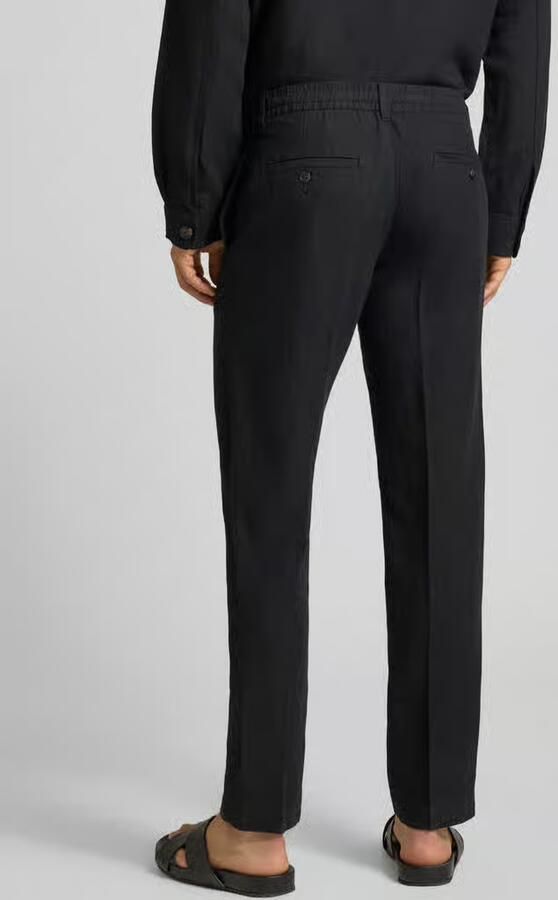 Selected Homme Straight leg linnenbroek met tunnelkoord model 'LEROY' - Foto 3