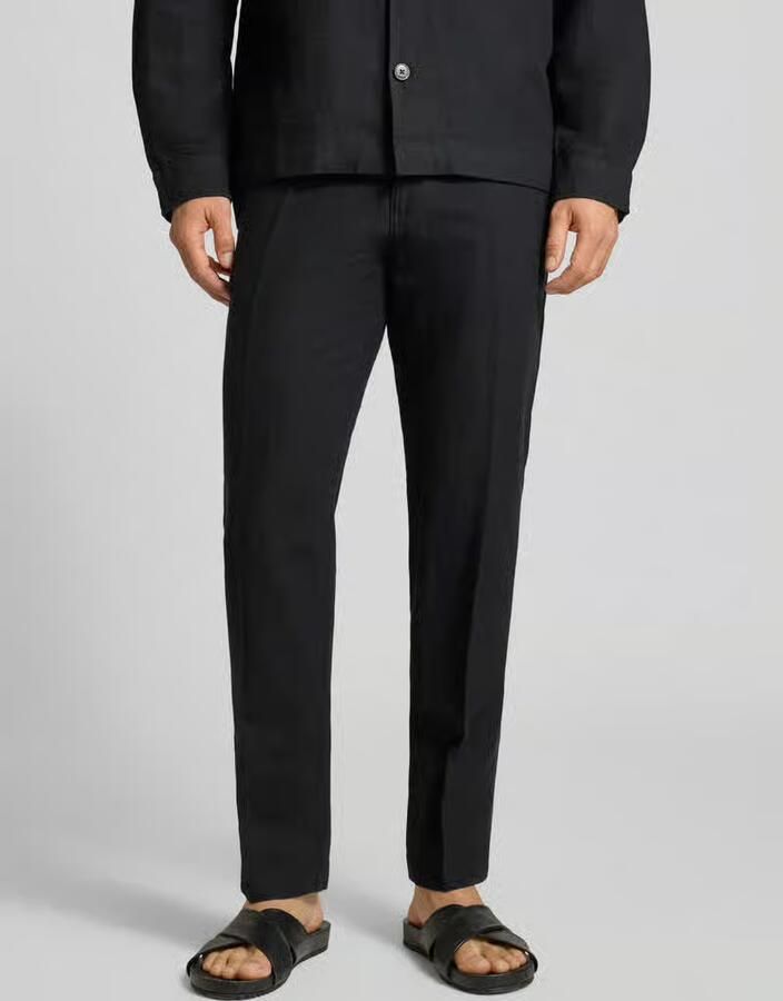 Selected Homme Straight leg linnenbroek met tunnelkoord model 'LEROY' - Foto 2