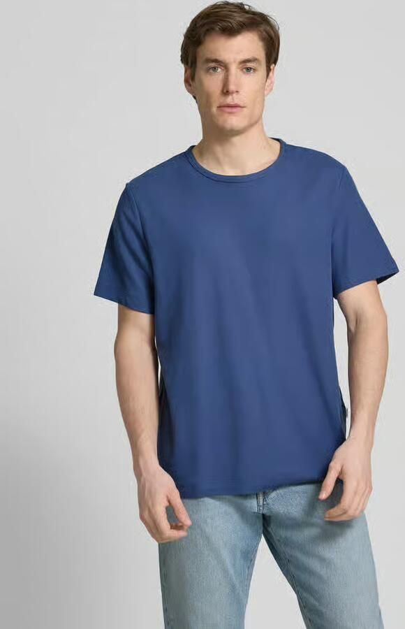 SELECTED HOMME Heren Polo's & T-shirts Slhjoseph Pique Ss O-neck Tee Blauw - Foto 6