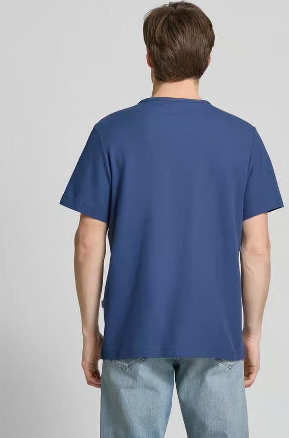 SELECTED HOMME Heren Polo's & T-shirts Slhjoseph Pique Ss O-neck Tee Blauw - Foto 5