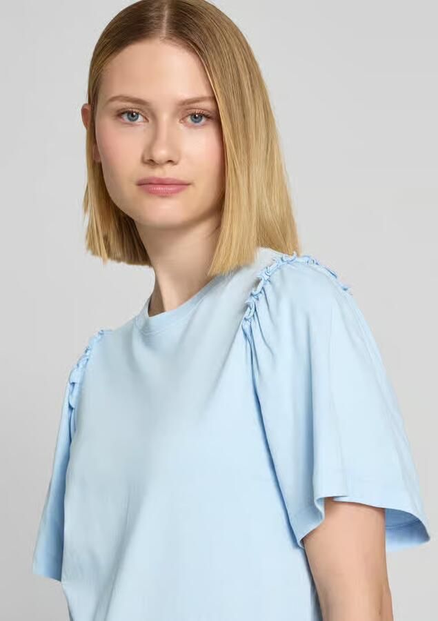 SELECTED WOMEN Dames Tops & T-shirts Slfpenelope 2 4 Ruffle Tee Lichtblauw - Foto 5