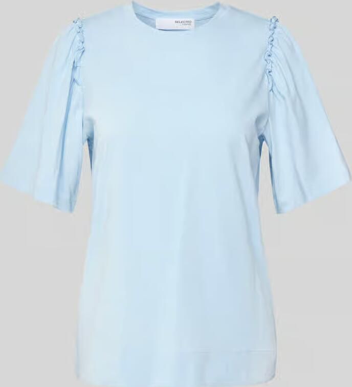 SELECTED WOMEN Dames Tops & T-shirts Slfpenelope 2 4 Ruffle Tee Lichtblauw - Foto 6