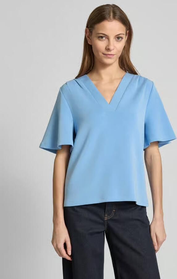 Selected Femme Korte Mouw V-Hals Blouse Top Blue Dames - Foto 3