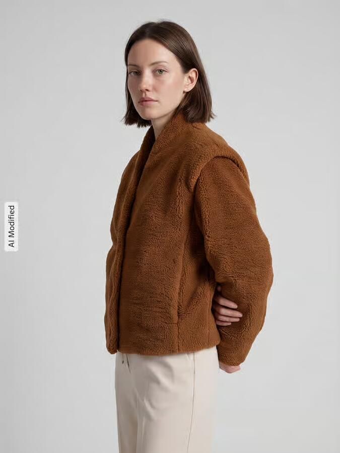Selected Teddyjack met sjaalkraag model 'SLWISABEL' - Foto 5