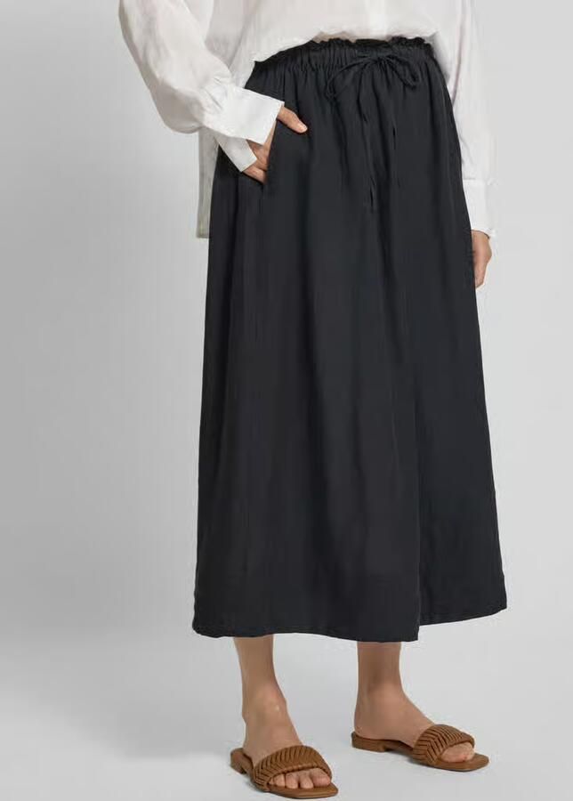 Selected Femme Uitlopende midirok van puur linnen model 'INNA' - Foto 2