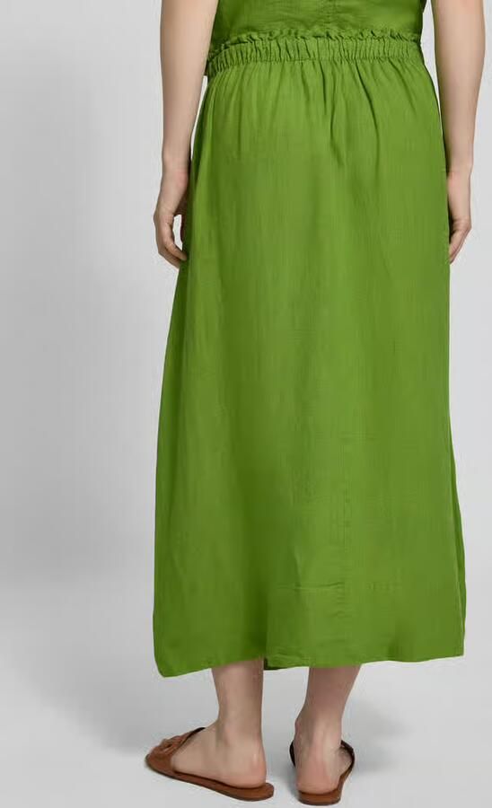 Selected Femme Uitlopende midirok van puur linnen model 'LINNA'