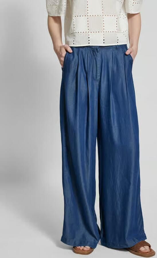SELECTED FEMME Dames Broeken Slfjanna Hw Pleated Chambray Donkerblauw - Foto 6