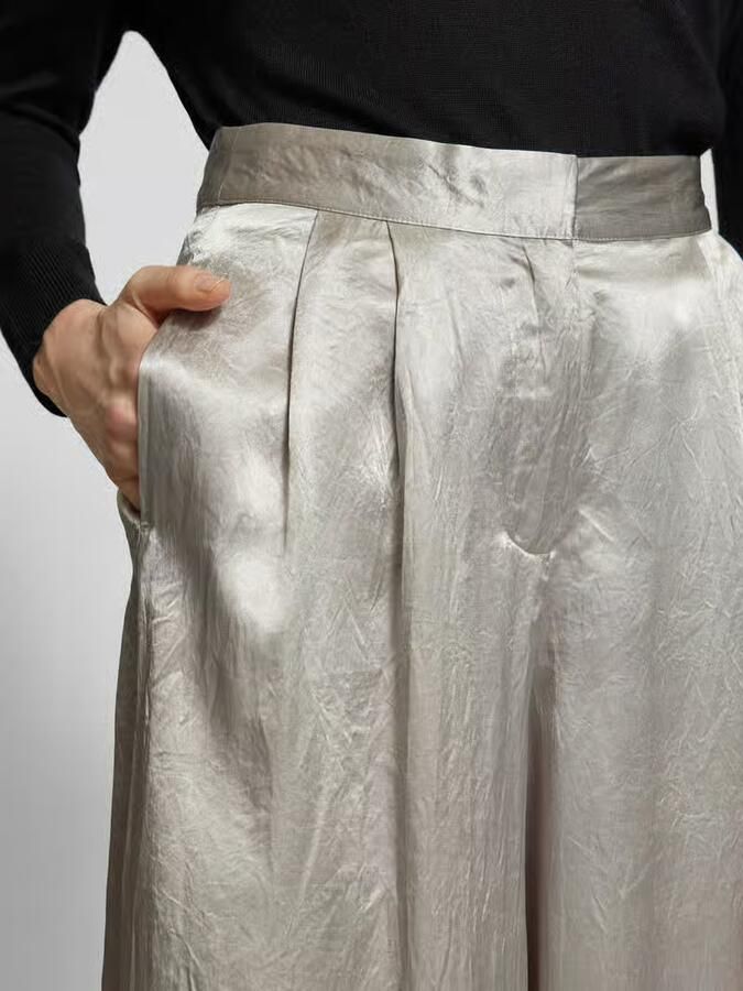 Selected Femme Wide leg stoffen broek in metallic model 'SELENE'